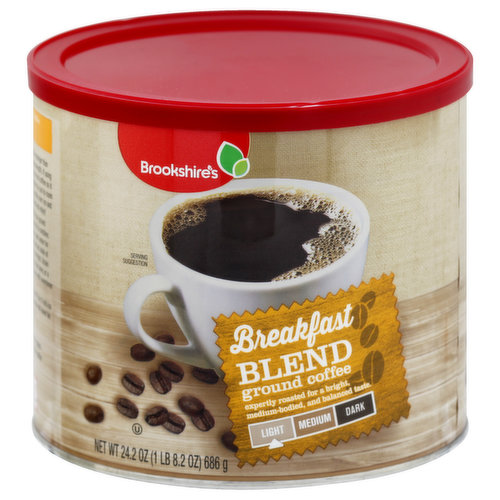 Brookshire's Coffee, Ground, Light, Breakfast Blend