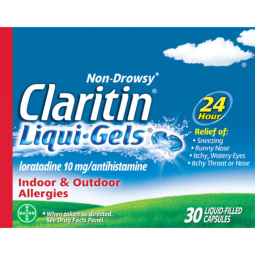 Claritin Allergies Relief, Indoor & Outdoor, Non-Drowsy, 10 mg, Capsules