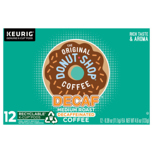 The Original Donut Shop Coffee, Medium Roast, Decaffeinated, K-Cup Pods