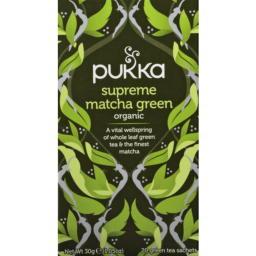 Pukka Green Tea, Organic, Supreme Matcha Green, Sachets