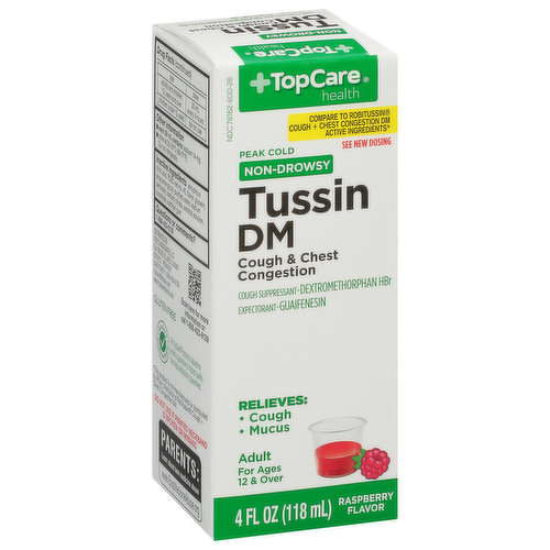 TopCare Tussin DM, Non-Drowsy, Peak Cold, Raspberry Flavor, Adult