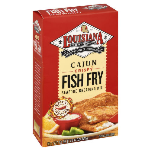 Louisiana Fish Fry Products Seafood Breading Mix, Fish Fry, Cajun, Crispy