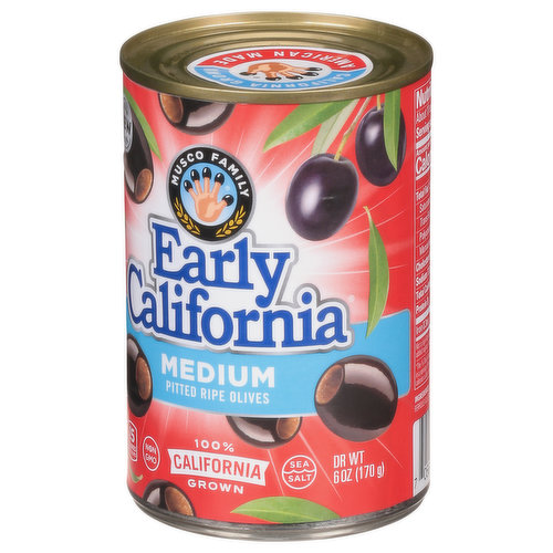 Early California Medium Pitted California Ripe Olives, 6 oz