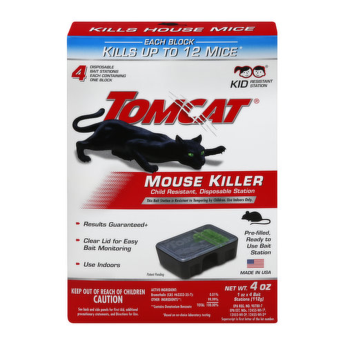 Tomcat Mouse Killer Child Resistant, Disposable Station, 1 Pre-Filled  Ready-to-Use Bait Station (Pack of 2)