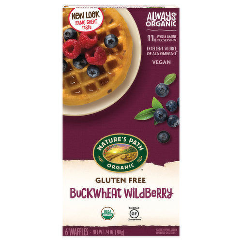 Nature's Path Organic Waffles, Gluten Free, Buckwheat Wildberry