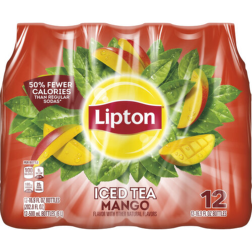 Lipton Iced Tea, Mango, 12 Pack