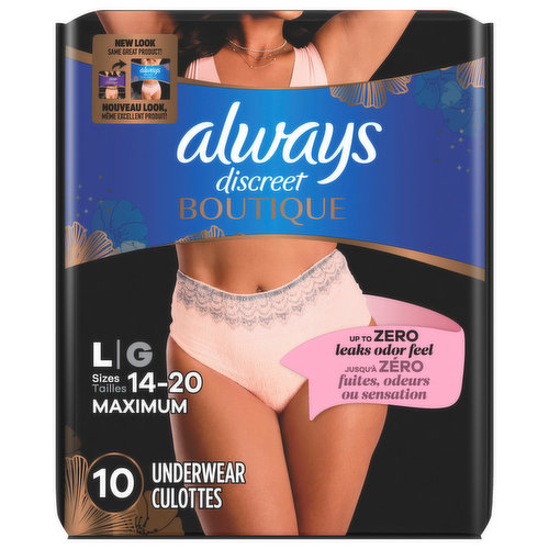 Always Discreet Underwear, Boutique, Maximum, Large - FRESH by Brookshire's