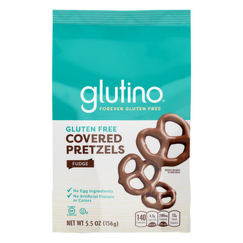 Glutino Pretzels, Gluten Free, Covered, Fudge