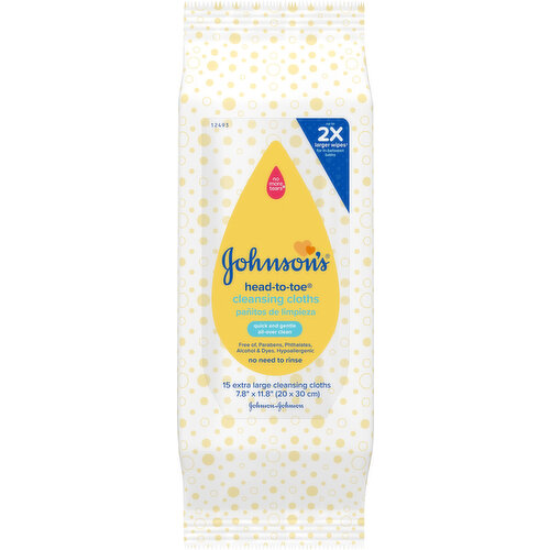 Johnson's Cleansing Cloths, Extra Large