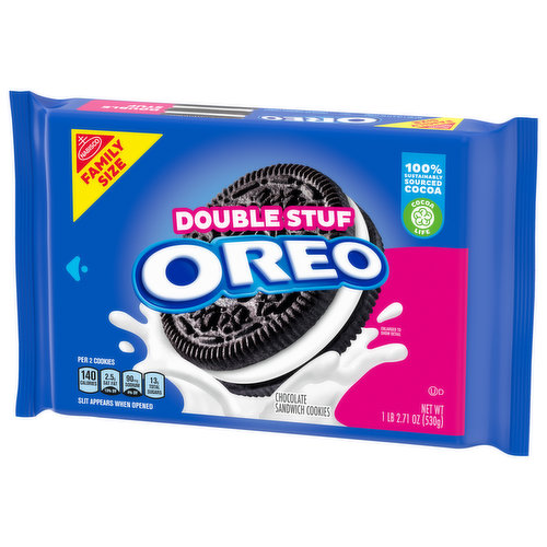 OREO Double Stuf Chocolate Sandwich Cookies, Family Size, 20 oz