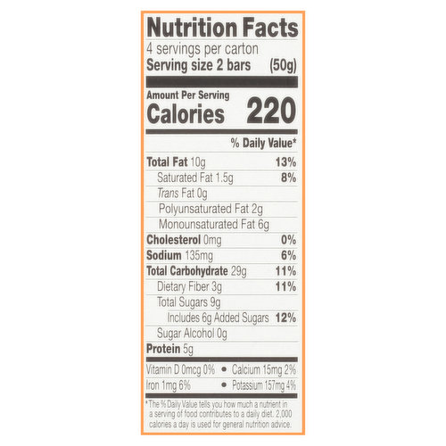 kind peanut butter breakfast bars nutrition facts