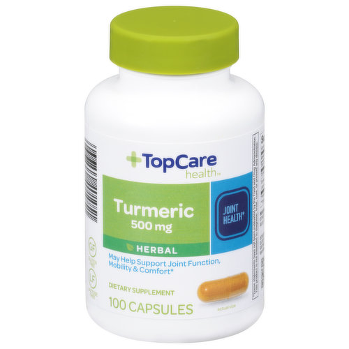 TopCare Turmeric, 500 mg, Herbal, Capsules