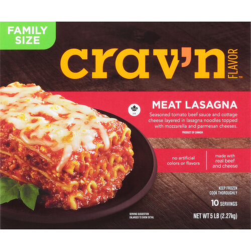 Crav'n Flavor Lasagna, Meat, Family Size