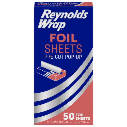 Reynolds Kitchens Foil Sheets, Pre-Cut Pop Up, 14 In x 10.25 In