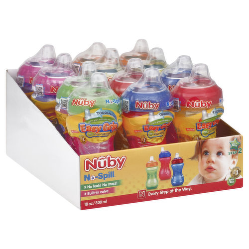 Nuby Sippy Cups, Leak-Proof, Soft Spout, Toddler No Spill