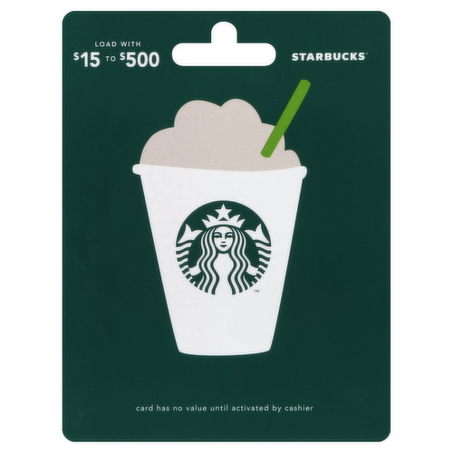 Load with $15 to $500. Card has no value until activated by cashier.