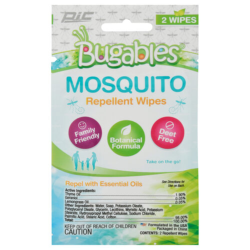 Bugables Repellent Wipes, Mosquito