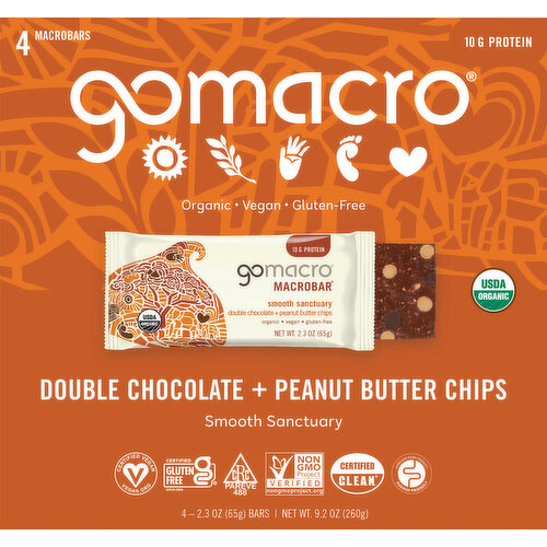 GoMacro MacroBars, Double Chocolate + Peanut Butter Chips