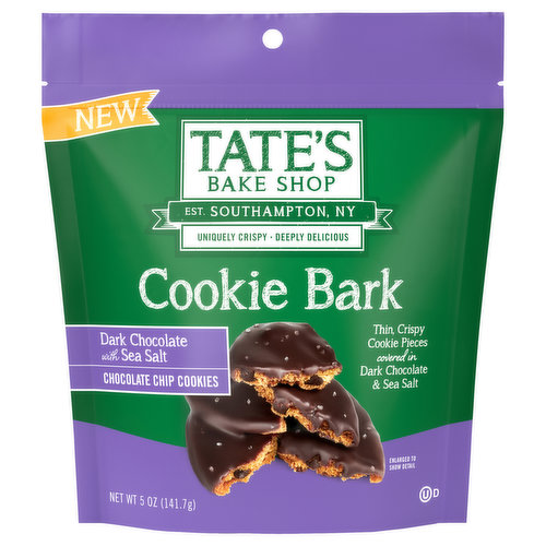 TATE'S Tate's Bake Shop Cookie Bark, Chocolate Chip Cookies with Dark Chocolate and Sea Salt, 5 oz
