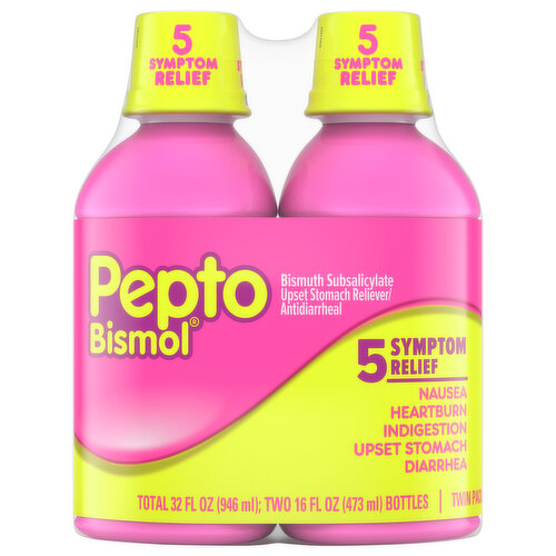 Pepto Bismol Upset Stomach Reliever/Antidiarrheal, Twin Pack