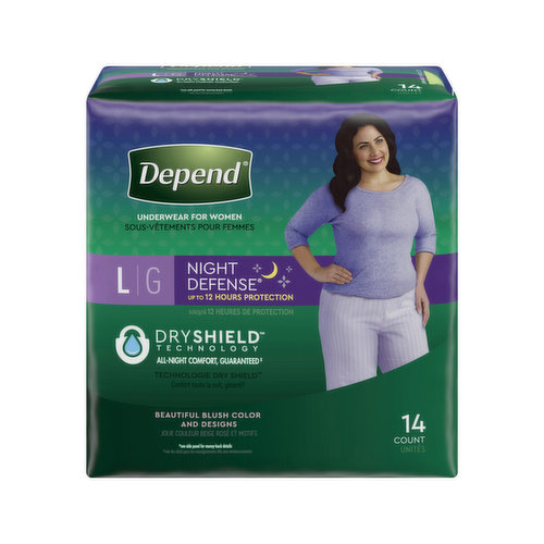  Depend Night Defense Incontinence Overnight Underwear for Women,  XL, 12 Ct - 3 Pack : Home & Kitchen