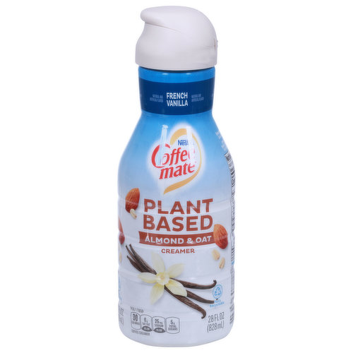 Uplift your morning coffee ritual with the power of plant through the smooth blend of almond & oat creamer and the indulgent taste of coffee mate French vanilla. Fully recyclable. Dispose responsibly.