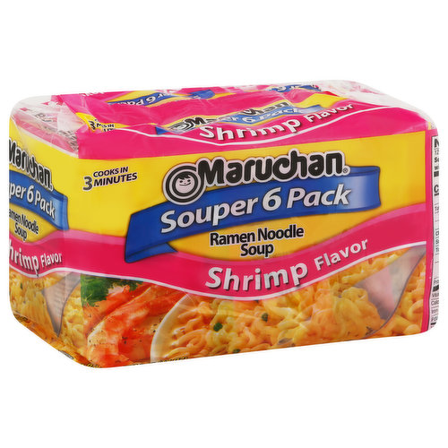 Maruchan Souper Shrimp Ramen Noodles, 6 ct / 3 oz - Fry's Food Stores