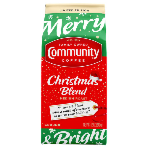 Community Coffee Coffee, Medium Roast, Ground, Christmas Blend