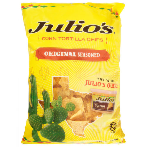 Julio's Tortilla Chips, Original Seasoned, Corn