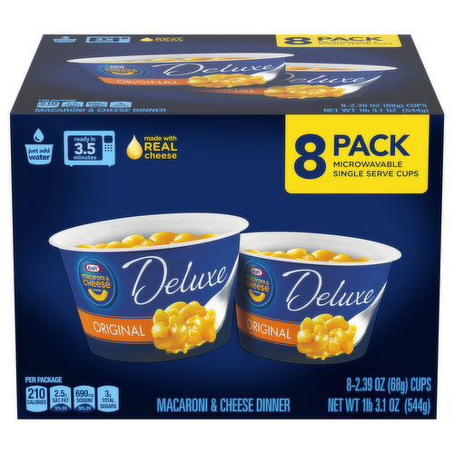 Kraft Deluxe Macaroni & Cheese Dinner, Original Cheddar - 14 oz