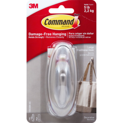 Command Traditional Hook, Decorative, Large