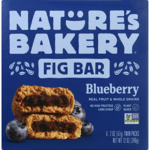 Natures Bakery Fig Bars, Blueberry, Twin Pack