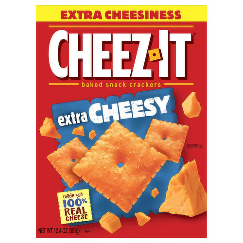 Cheez-It Snack Crackers, Baked, Extra Cheesy