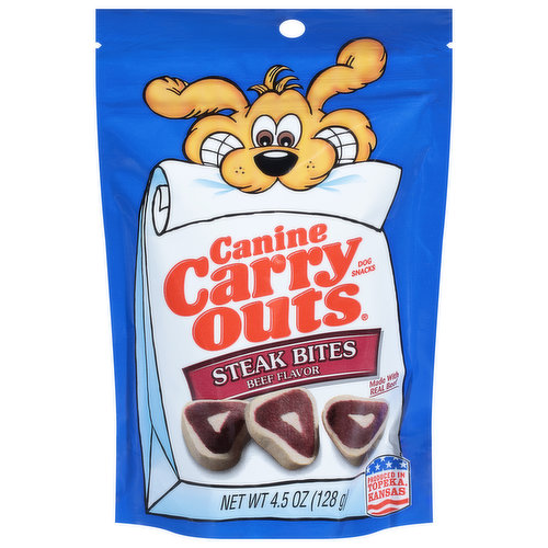 Canine Carry Outs Dog Snacks, Beef Flavor, Steak Bites