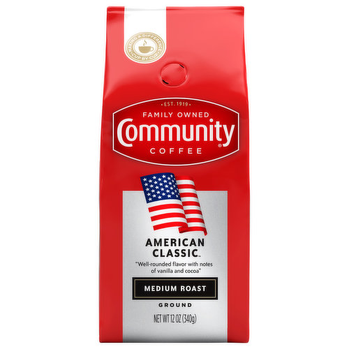 Well-rounded flavor with notes of vanilla and cocoa. Est. 1919. Family owned. us that it became a local favorite. Out of appreciation for his community of friends and customers, cap named it Community Coffee. Four generations later, we are dedicated to creating a variety of distinctive, full-flavored coffees. We blend and roast each coffee to reach its full potential, giving you a rich, smooth coffee experience every time - Matt Saurage 4th generation Owner. Dark Roast: Carefully sourced from higher-altitude regions to capture the flavor of a more delicate and sweeter coffee bean, our American classic blend highlights distinctive notes of vanilla and cocoa. At origin, the coffee is selectively harvested to allow time to develop its full vibrancy resulting in a sweet clean finish when roasted. This well-rounded blend truly embodies a classic American coffee taste profile. Light roast. Communitycoffee.com. Facebook. Instagram. Twitter. Discover more varieties at communitycoffee.com. Making a Difference Cup by Cup: we believe it is important to do more than make great coffee. By supporting and giving back to local communities, every cup makes a difference to the people and places that make us Community Coffee. To learn more, visit CommunityCoffee.com/Giving-Back. Proof of purchase. Community Coffee. Cash for Schools 1 point. CommunityCoffee.com/CashforSchools. Our Story
Over 100 years ago my great-grandfather, "Cap" Saurage, created the very first batch of our signature coffee. He blended and served a cup so delicious that it became a local favorite. Out of appreciation for his community of friends and customers, Cap named it "Community Coffee." Four generations later, we are dedicated to creating a variety of distinctive, full-flavored coffees. We blend and roast each coffee to reach its full potential, giving you a rich, smooth coffee experience every time.
Matt Saurage
4th Generation Owner; Making a Difference Cup by Cup
We believe it is important to do more than make great coffee. By supporting and giving back to local communities, every cup makes a difference to the people and places that make us Community Coffee.; Carefully sourced from higher-altitude regions to capture the flavor of a more delicate and sweeter coffee bean, our American Classic blend highlights distinctive notes of vanilla and cocoa. At origin, the coffee is selectively harvested to allow time to develop its full vibrancy resulting in a sweet clean finish when roasted.
This well-rounded blend truly embodies a classic American coffee taste profile.