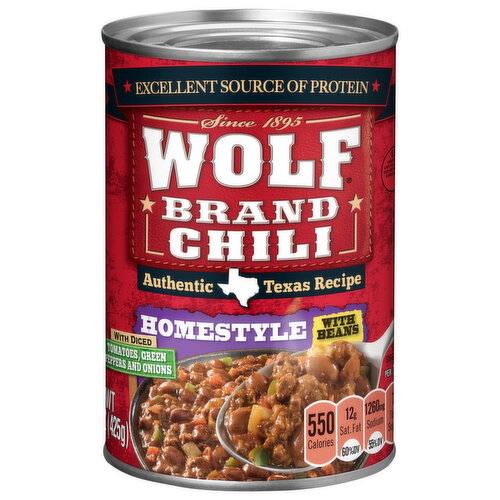 Wolf Brand Chili, with Beans, Homestyle