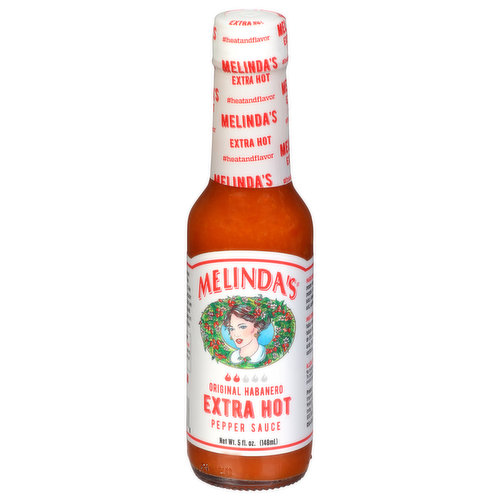 Original habanero. Our philosophy is simple. Heat and flavor mean everything. To get that right, we start with the freshest fruits, vegetables and spicy peppers. We blend them for all of those who share our passion for food, flavor and family. Our fans tell us that we make the best hot sauces in the world, we thank them by staying true to Heat and Flavor. Shake on a few drops or pop the top and pour on the love. Melinda's Extra Hot: Our flagship vegetable-based habanero pepper sauce with a little extra. Heat level 2 out of 5: Classic Melinda's flavor with more habanero punch. melindas.com. (hashtag)heatandflavor. Instagram. Facebook. Twitter. (at)melindasfoods. Product of Colombia.