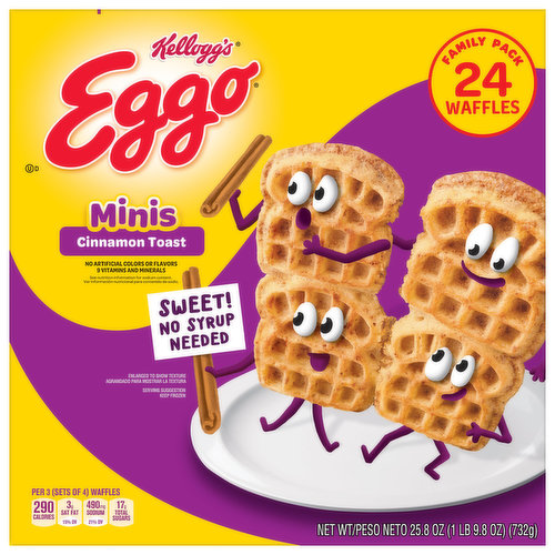 Eggo Waffles, Cinnamon Toast, Minis, Family Pack
