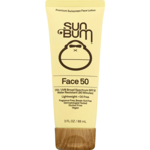 Sun Bum Sunscreen Face Lotion, Broad Spectrum SPF 50