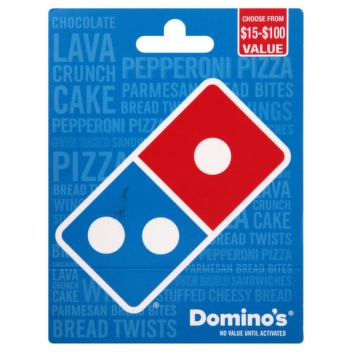 Dominos Gift Card, $15-$100