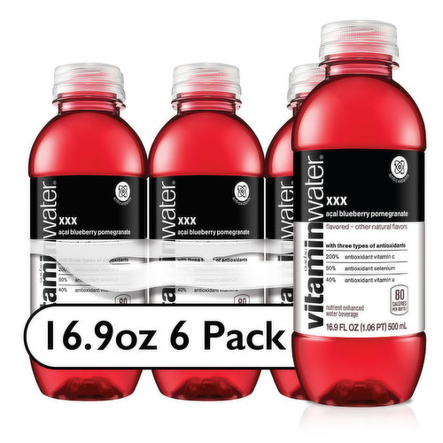 vitaminwater xxx, Electrolyte Enhanced Water W/ Vitamins, Açai-Blueberry-Pomegranate Drinks