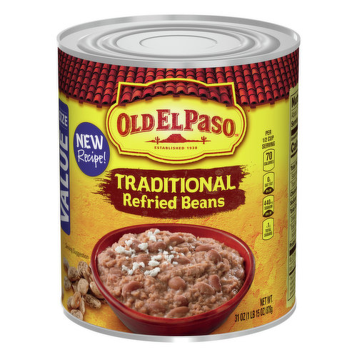 Old El Paso Refried Beans, Traditional, Value Size