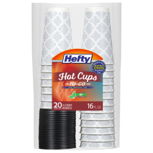 Hefty Easy Grip Party Cups, 18 oz, Cups, Lids & Straws