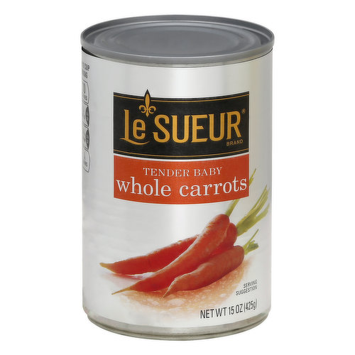 Per 1/2 Cup Serving: 30 calories; 0 g sat fat (0% DV); 360 mg sodium (15% DV); 5 g sugars. A gluten free food. For over 100 years, we've been cultivating vegetables in the richest and most fertile soil we can find. Our passion and pride for what we grow has made the LeSuer name synonymous with unsurpassed quality and flavor. Taste for yourself why so many have come to love and trust LeSueur. Facebook: facebook.com/LeSueurBrand. Questions or comments? 1-800-998-9996 Mon-Fri 7:30 am-5:30 pm CT (Please refer to code numbers on lid and bottom).