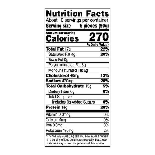 tyson chicken nuggets nutrition facts