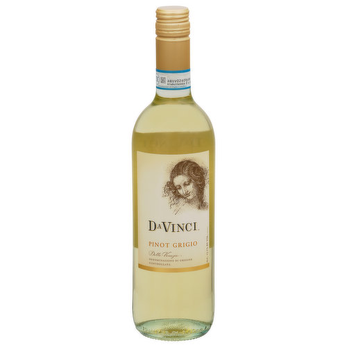 Da Vinci Pinot Grigio is crafted from grapes grown in Delle Venezie Region's finest vineyards, where Italian Pinot Grigio has been grown for more than a century. This crisp Pinot Grigio is exceptionally well balanced with floral aromas, hints of ripe apple and tropical fruit, and a clean finish. Da Vinci Pinot Grigio is delightful as an aperitif or as a complement to light pastas, meat, and fish.
