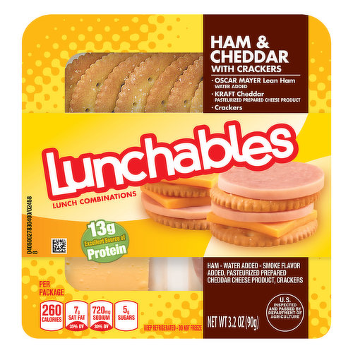 Lunchables Lunch Combinations Ham & Cheddar with Crackers