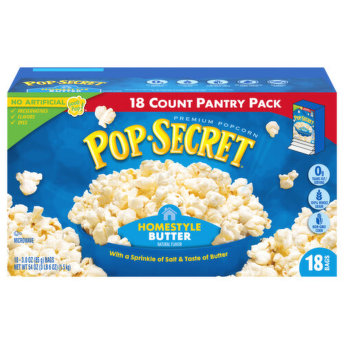 Pop-Secret Popcorn, Premium, Homestyle Butter, Pantry Pack
