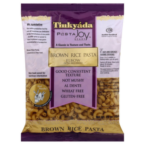 Tinkyada Brown Rice Pasta, Elbow