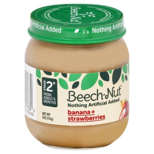 From about 6 months. Non GMO Project verified. nongmoproject.org. Nothing artificial added. www.beechnut.com. Contact us at 1-800-Beech-Nut or www.beechnut.com.